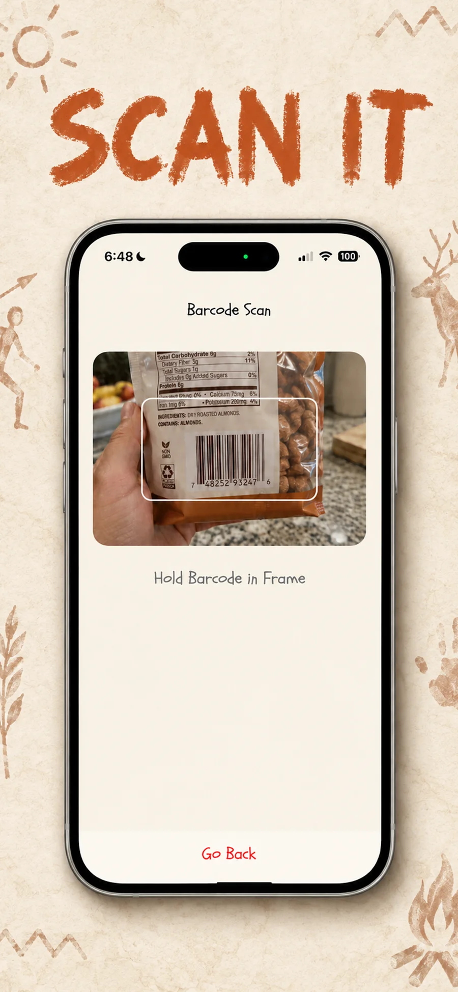 Barcode Scan looking up a bag of almonds
